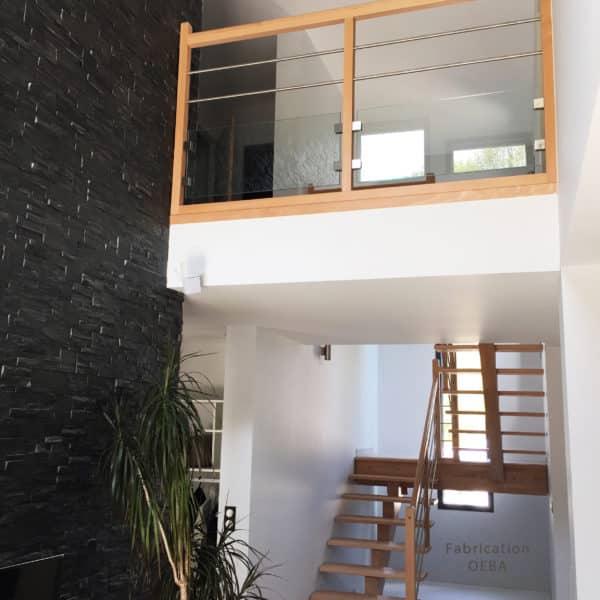 escalier quart tournant en bois du fabricant oeba