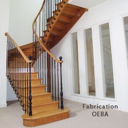 escalier du fabricant oeba en bois et rambarde design