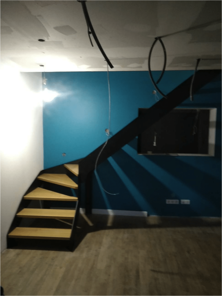 escalier double limons et marche en bois